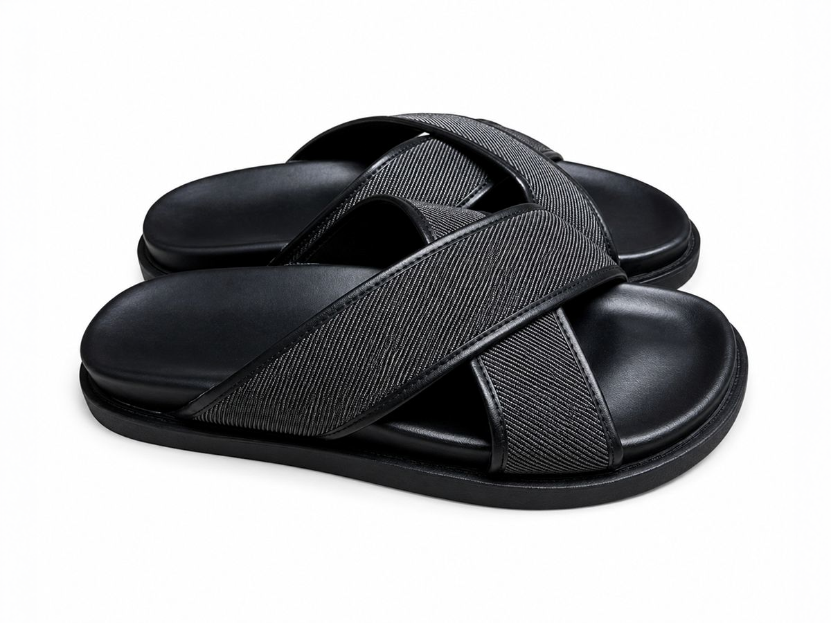 Cross-Strap Casual Slide