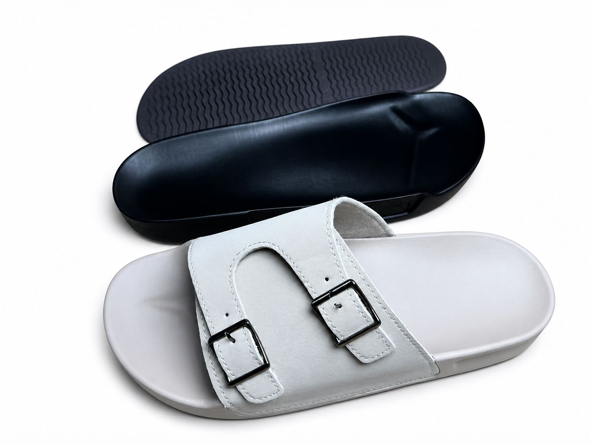 Cutout Double-Buckle Casual Slide