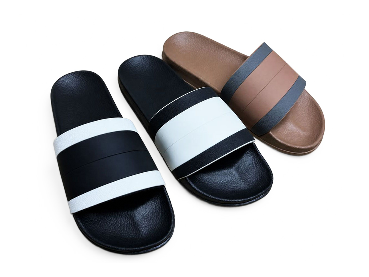 Multi-Stripe Wide-Band Casual Slide