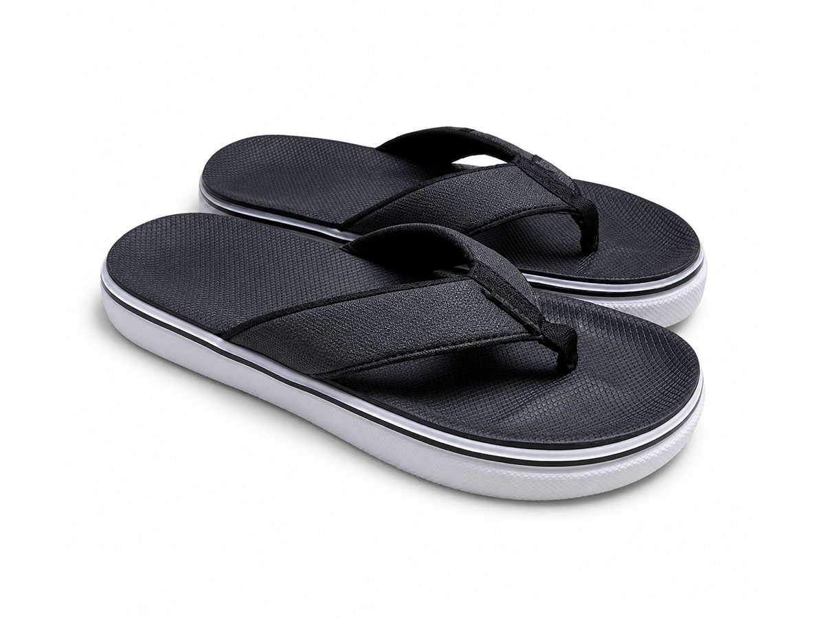 Contrast-Sole Wide-Strap Flip-Flop