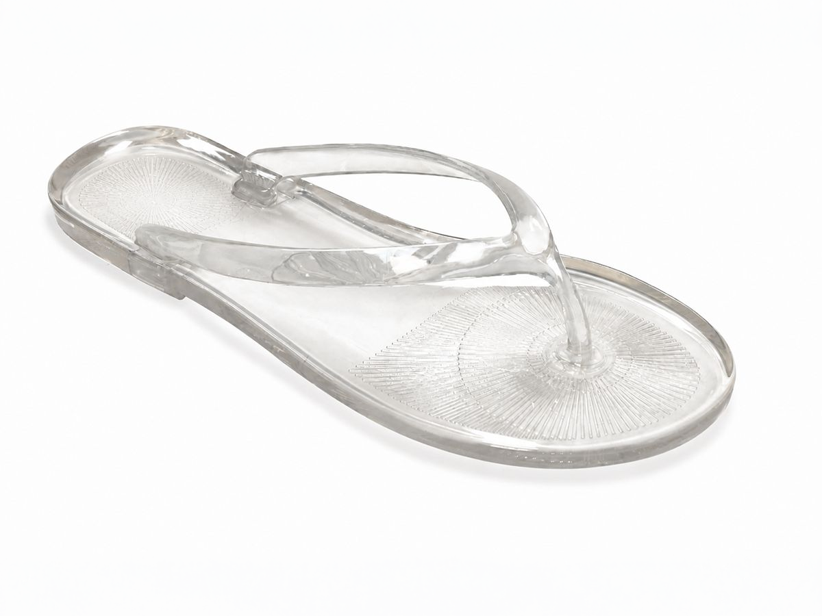 Clear Jelly Radiating-Footbed Flip-Flop