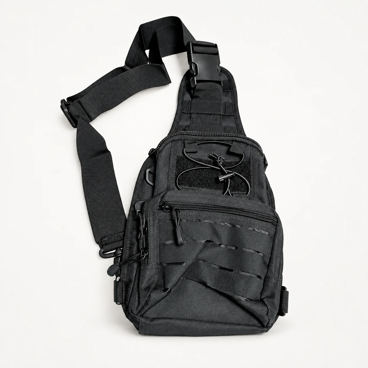 Black Multi-Pocket Sling Bag, view 1 of 2
